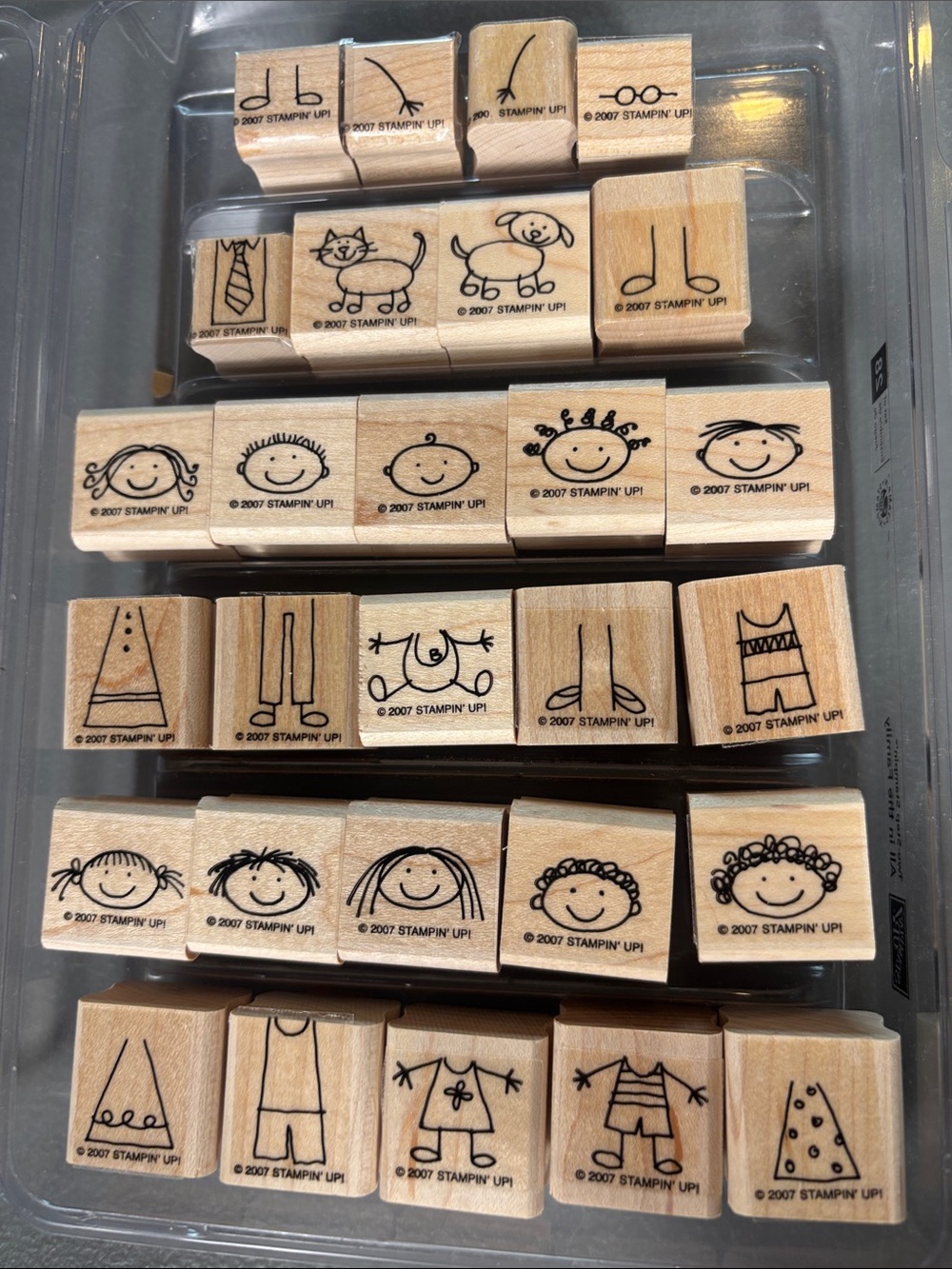 Stampin’ Up! All in the Family 2007 Complete 28 Pc Wood Stamp Set